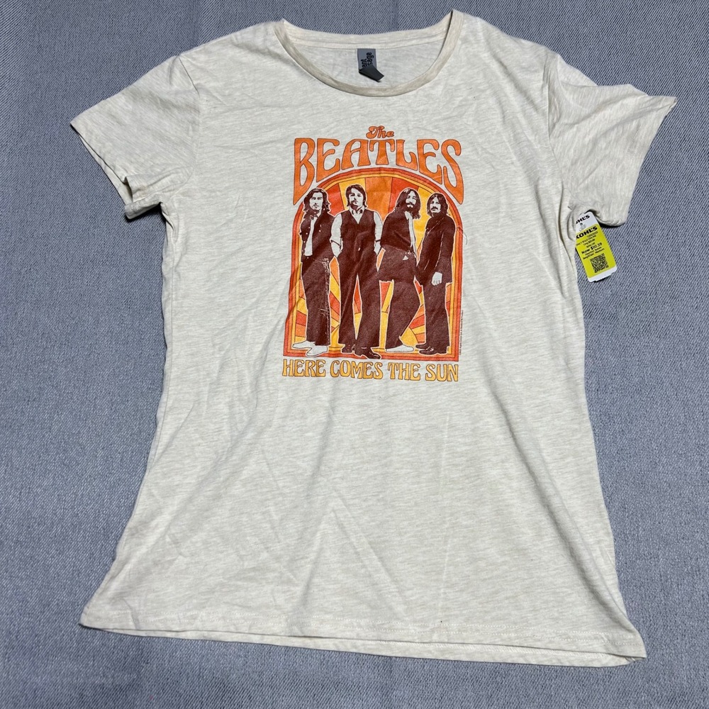 Instant Message Womens The Beatles Here Comes The Sun Size M Cream Graphic Tee